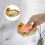 Jabonera Tipo Canasta en Aluminio de Alta Calidad - Acabado Dorado