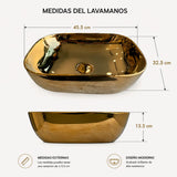 Lavamanos Rectangular Doha 45,5 x 32,5 x 13,5 cm
