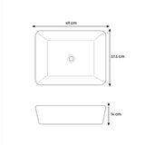 Lavamanos Sobreponer Rectangular Cerámico Blanco 48 x 37 cm para Baño Moderno