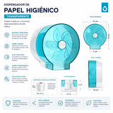 Dispensador de Papel Higiénico para Hogar ABS Acrílico 17 x 15.5 x 13 cm | Porta Rollo Familiar