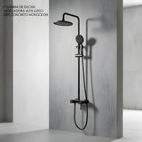 Columna De Ducha Mezcladora Alta Lusso Gris Concreto Monocon