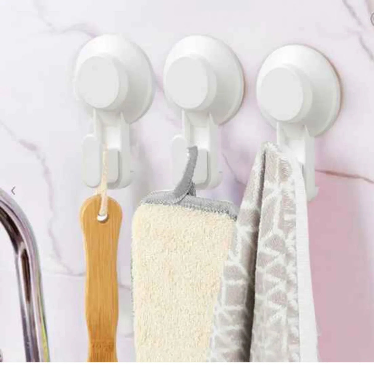 Perchero Ventosa Adherente Blanco 9.5x7 cm