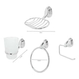 Juego de accesorios cromados Línea 2000 para baño, vista adicional del conjunto
