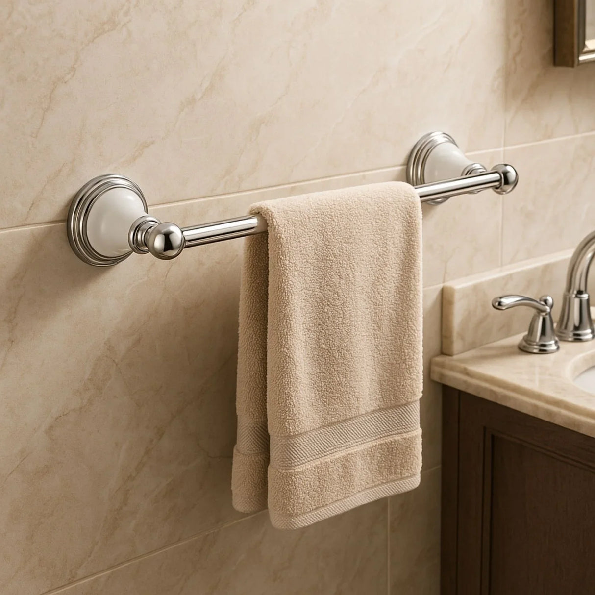 Juego Accesorios Baño 6 Piezas Porcelana Cromo