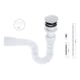 Sifón Desague Flexible Con Push ABS