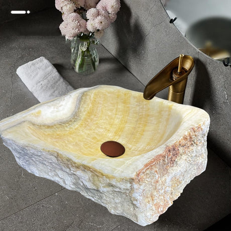 Lavamanos en Piedra Natural Linea Quarzo Amarillo
