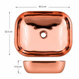 Lavamanos Rectangular Doha Oro Rosa 45,5 x 32,5 x 13,5 cm