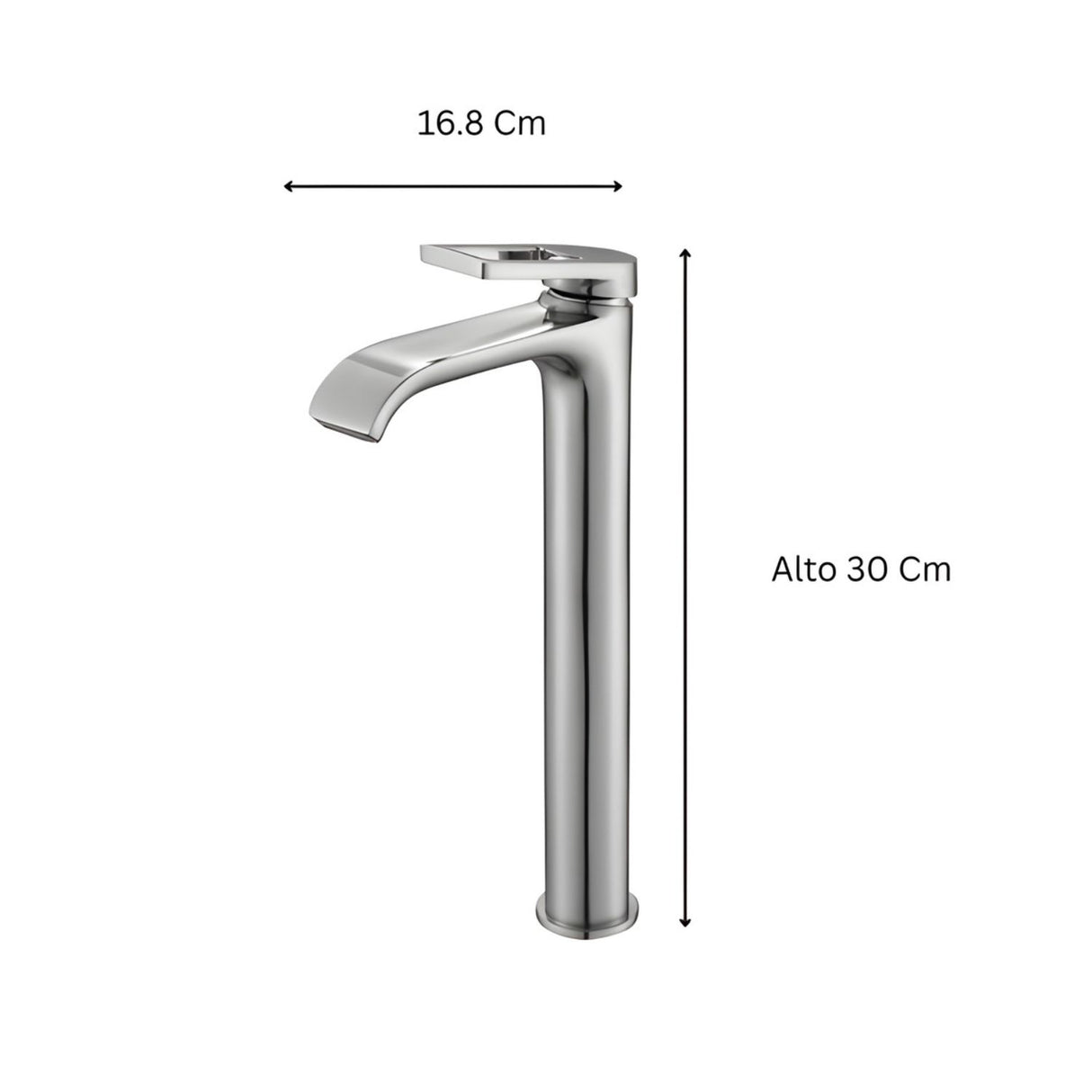 Lavamanos Monomando Alto Spacco Níquel Texturizado