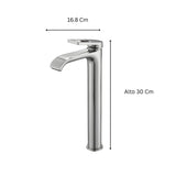 Lavamanos Monomando Alto Spacco Níquel Texturizado