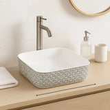 Lavamanos Decorativo Cerámica Blanco Gris Diseño Moderno