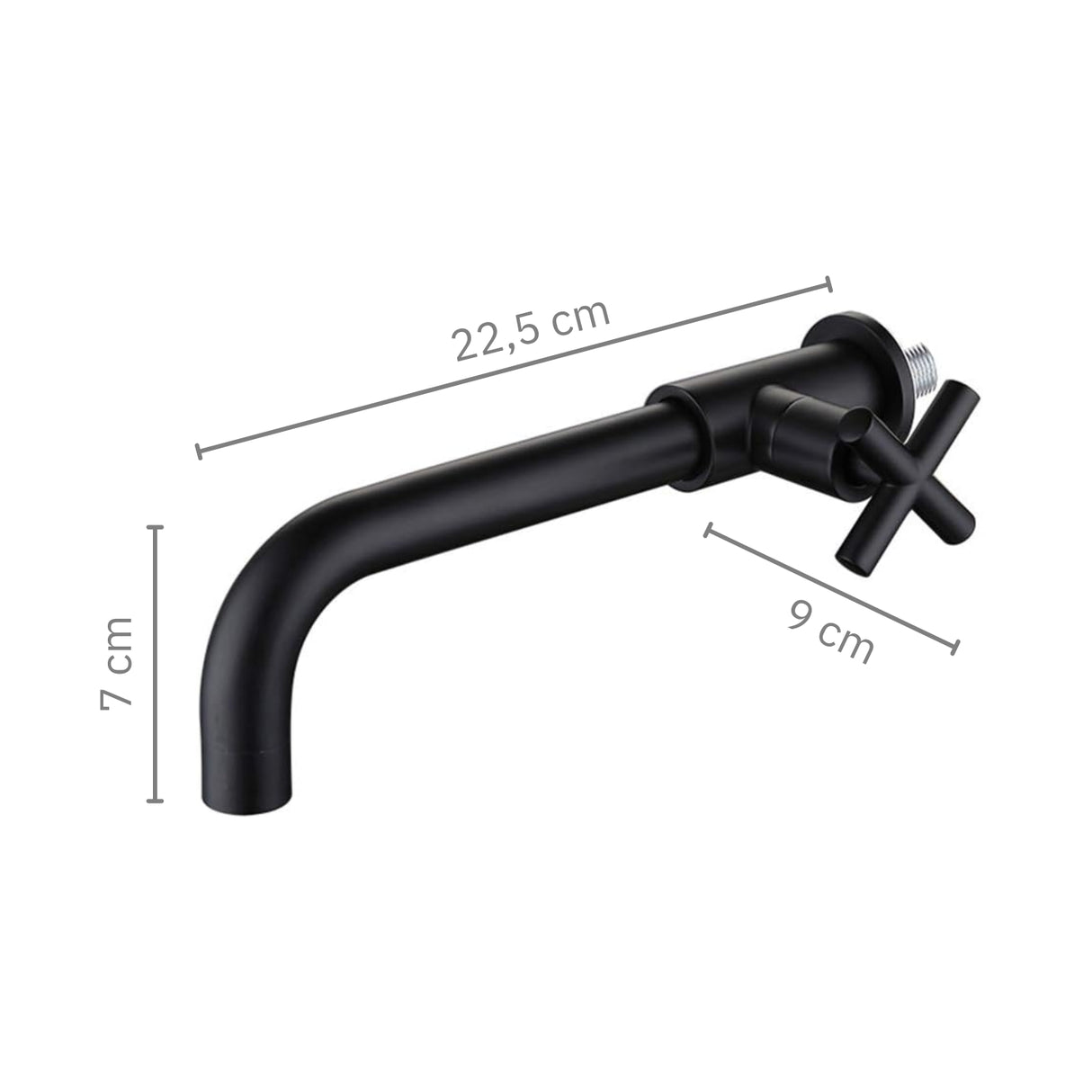 Llave Lavamanos Pared Negra