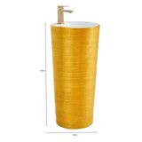 Lavamanos de Pedestal Pilón Color Oro Redondo 83 × 40 cm