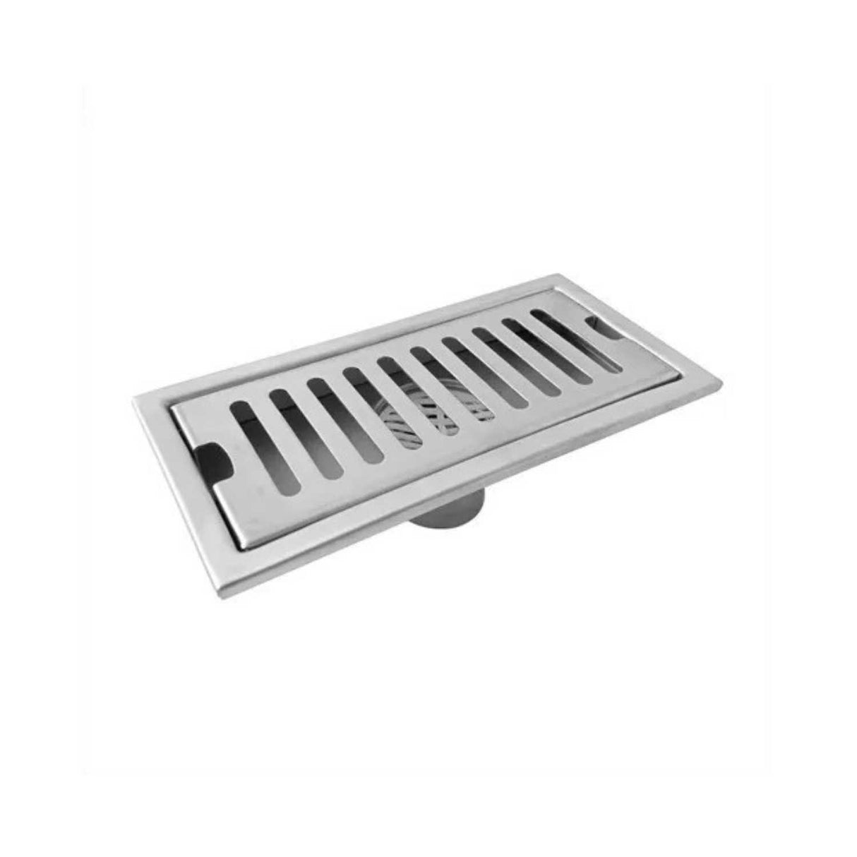 Rejilla Anticucaracha para Piso 20 x 10 cm Acero Inoxidable Satinado con Trampa Antiolores