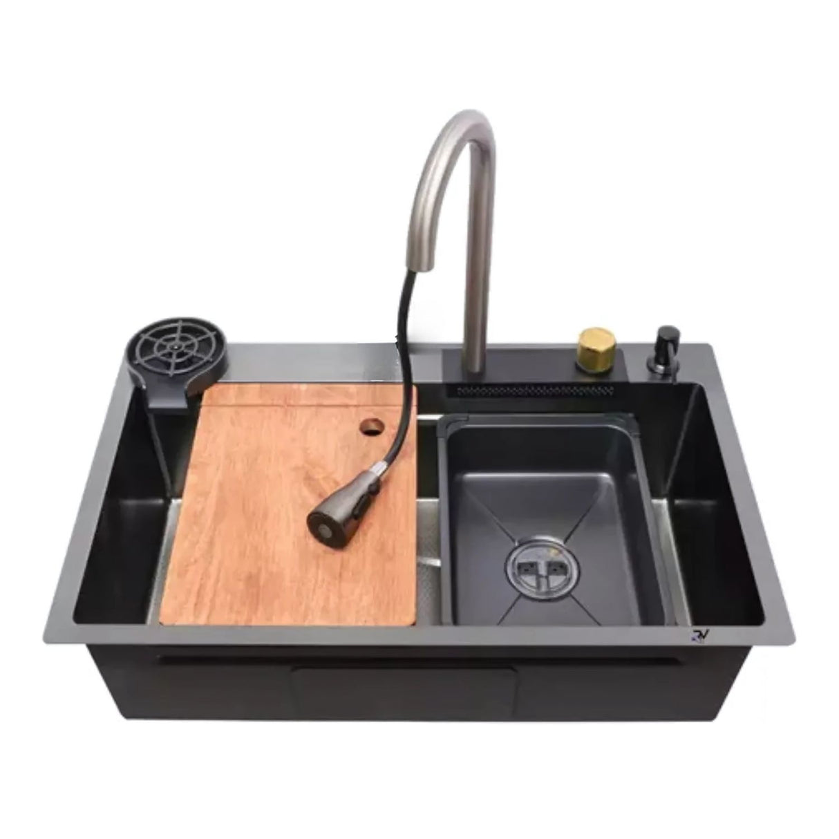 Lavaplatos Doble Negro - 75x46 cm en Acero Inoxidable 304