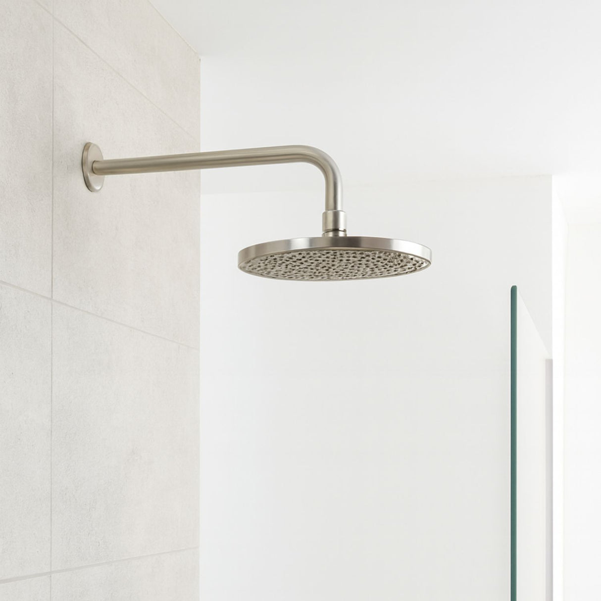 Regadera Redonda Spacco 10 Pulgadas Niquel Texturizado