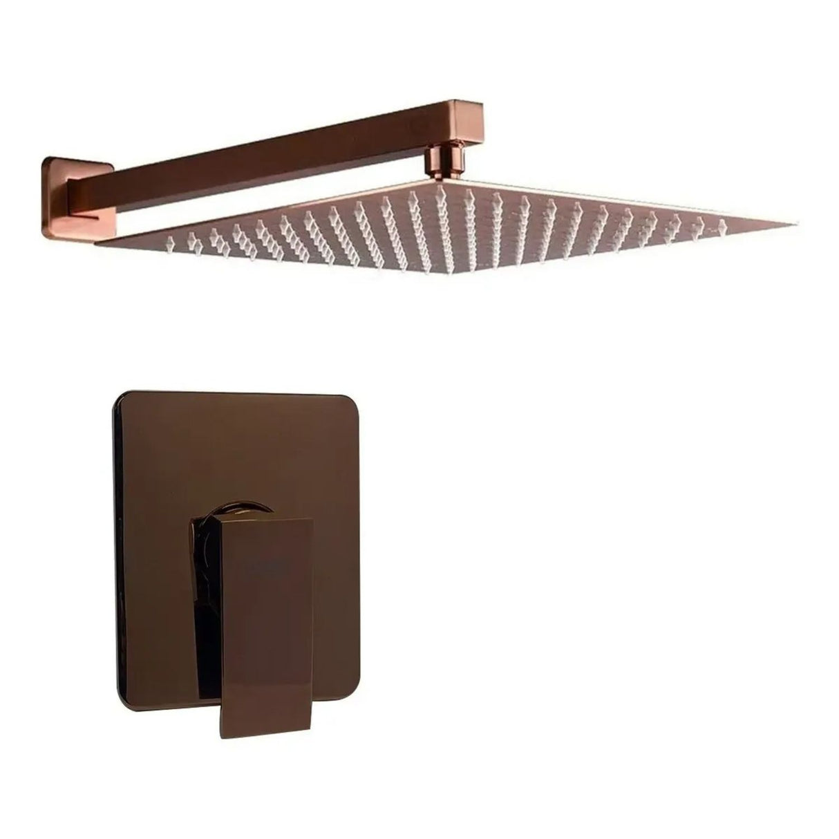 Conjunto de Ducha Orca Oro Rosa con Monocontrol, Regadera 20 x 20 cm y Brazo de 40 cm
