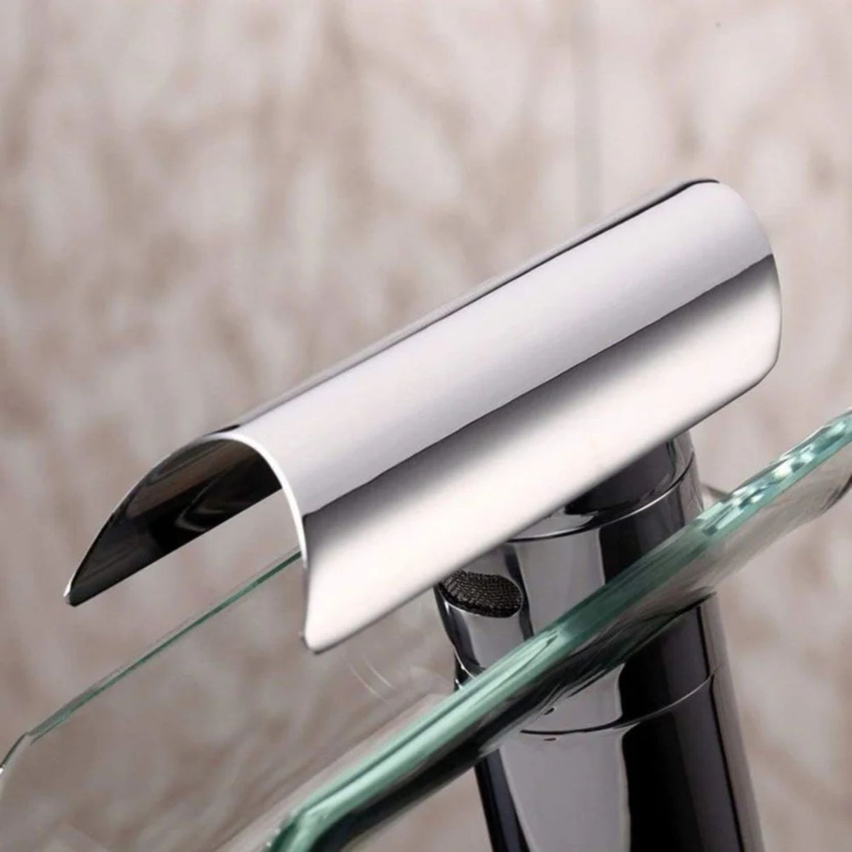 Grifería Monocontrol Lavamanos Alto Cascada Transparente – Diseño Moderno Premium 25,7 cm de alto