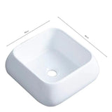Lavamanos de Sobreponer Semi Cuadrado Cerámico Blanco 40 x 40 cm