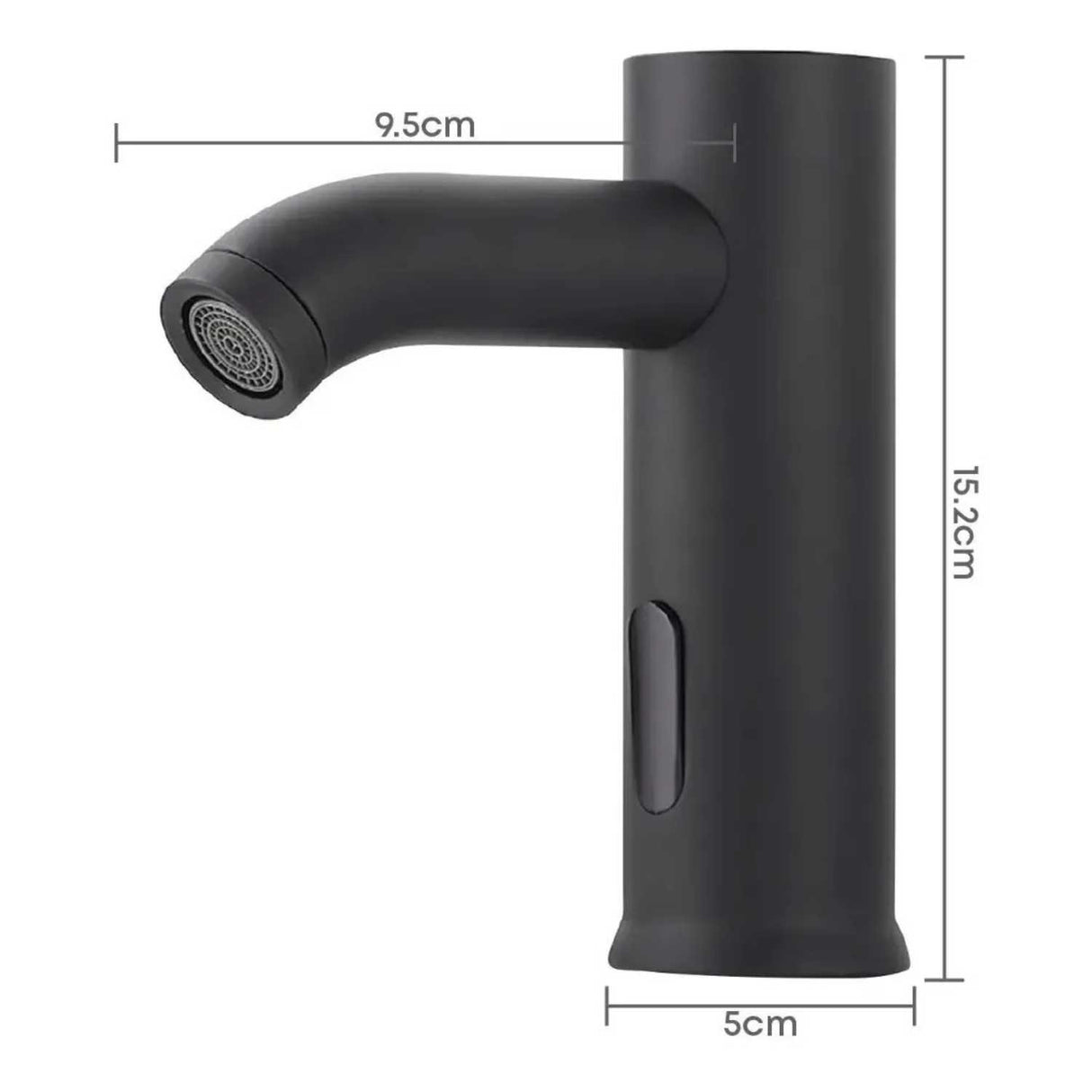 Grifería Sensor para Lavamanos Negra Mate 110V o Baterías 15,2 cm