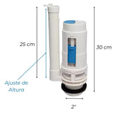 Válvula de Doble Descarga para Sanitario de 2 Piezas con Botón de Doble Descarga