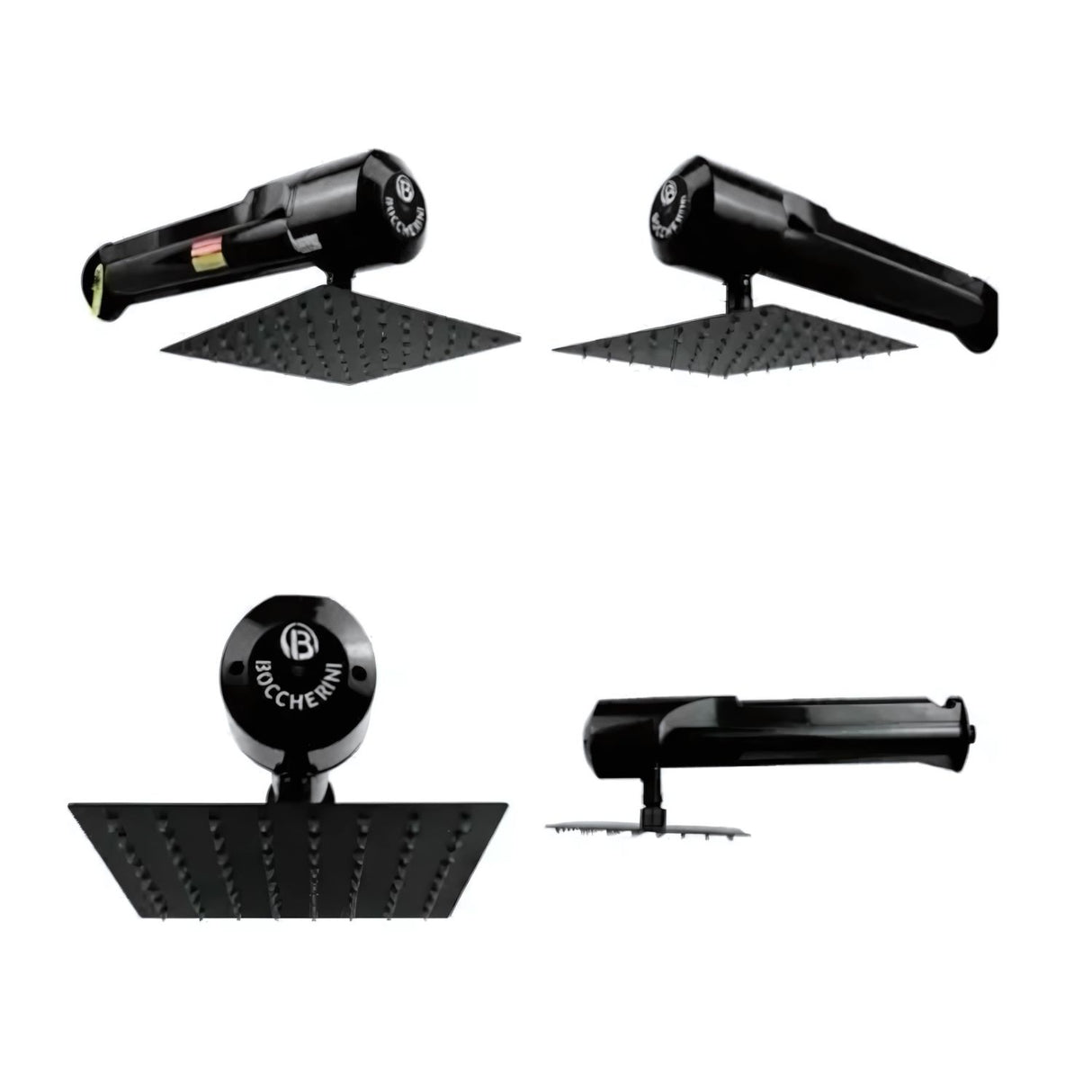Ducha Eléctrica Horizontal Lusso Negra 220V con Regadera de 8” – Agua Caliente Instantánea