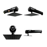 Ducha Eléctrica Horizontal Lusso Negra 220V con Regadera de 8” – Agua Caliente Instantánea