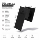 Manija para Ducha Empotrada Negra Mate 9.5 x 7 cm Diseño Cuadrado Moderno