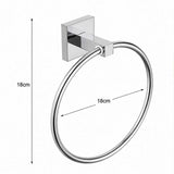 Toallero Redondo Cromado para Baño con Base Cuadrada