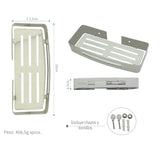 Repisa Rectangular tipo Rejilla para Baño en Acero SUS 304 - 30X12 cm