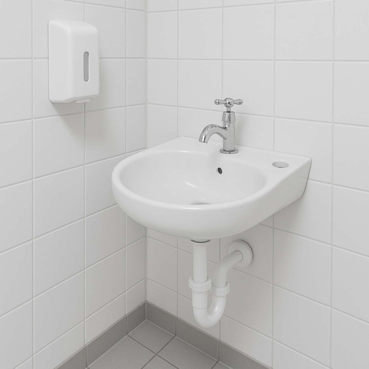 Lavamanos Porcelana Cuadrado 30x30 Cm Blanco De Colgar Universal