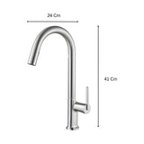 Grifería Lavaplatos Monomando Cuello Extraíble Níquel Textur