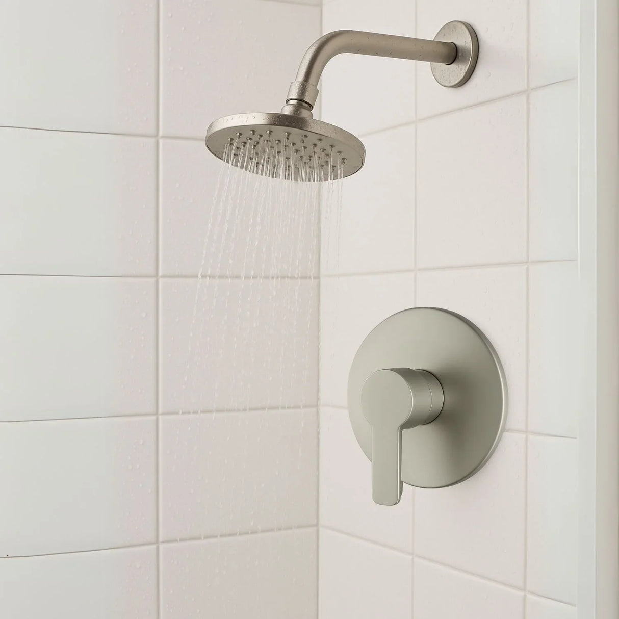 Griferia Ducha Monocontrol Satinada Metalica Cuerpo Bronce