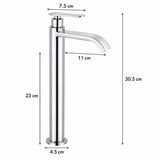 Llave Alta para Lavamanos Cascada 30,5 cm Agua Fría Cromada