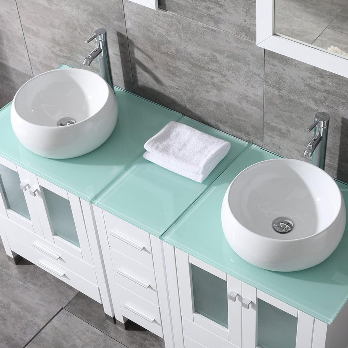 Lavamanos Sobreponer Round Deluxe Porcelana Blanca 39 x 39 cm