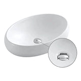 Lavamanos Sobreponer Ovalado Blanco Deluxe 42 cm (largo) x 30 cm (ancho) x 15.5 cm (alto)