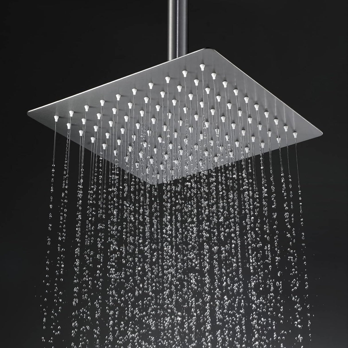 Regadera Gris de Ducha en Acero SUS304  - 20 cm - Sin Tubo