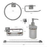 Juego de Accesorios de Baño Xcaret 6 Piezas | Set Completo para Baño Moderno y Funcional