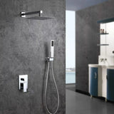Kit Grifería Ducha Monocontrol con Regadera de 25 cm y Ducha Teléfono con Soporte Cromo.