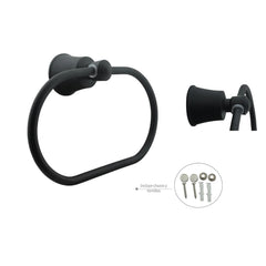 Toallero Aro L. Turmalina Negro (Aluminio) - Resistente A La Corrosión