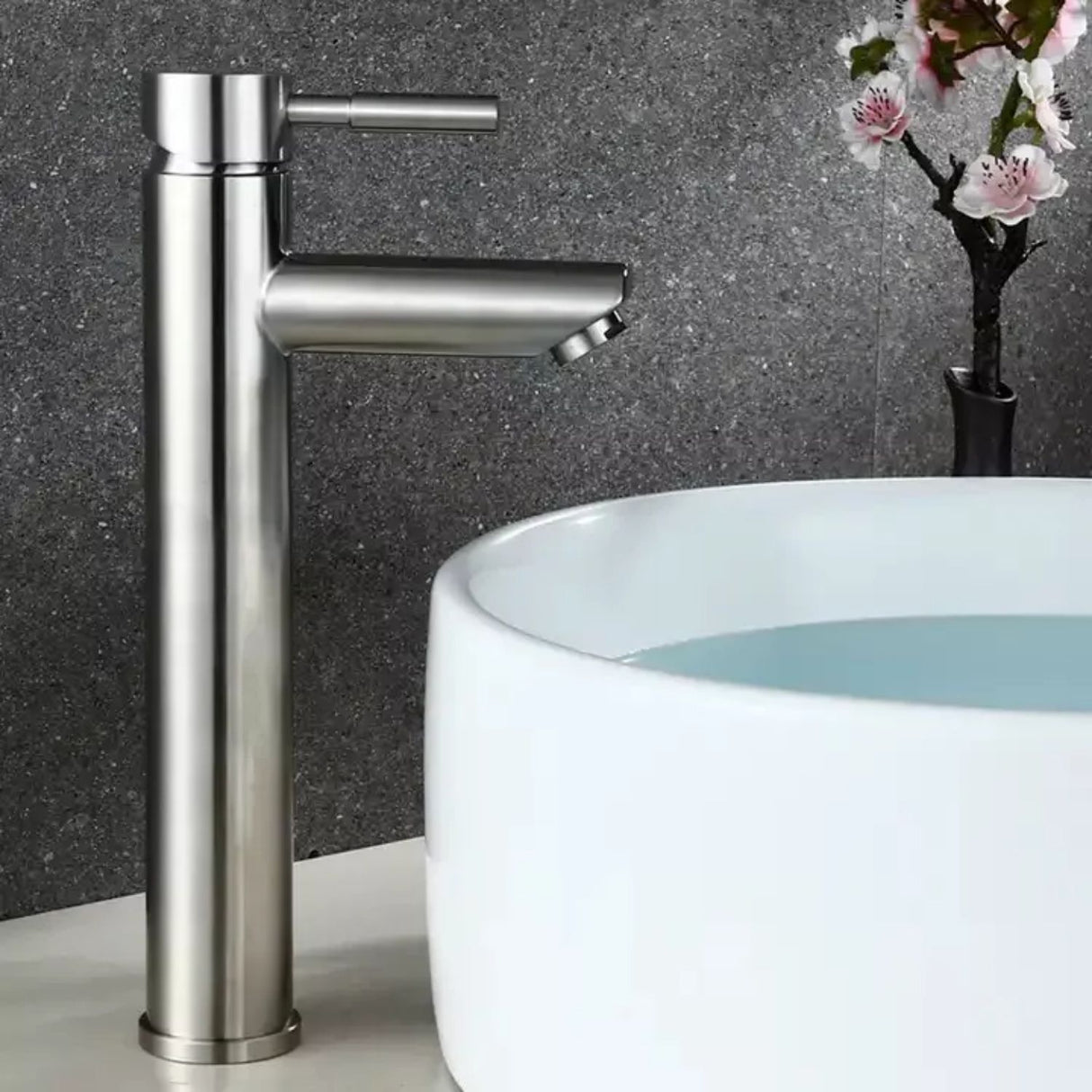Grifería para Lavamanos de Sobre Poner en Acero Inoxidable - Acabado Satinado