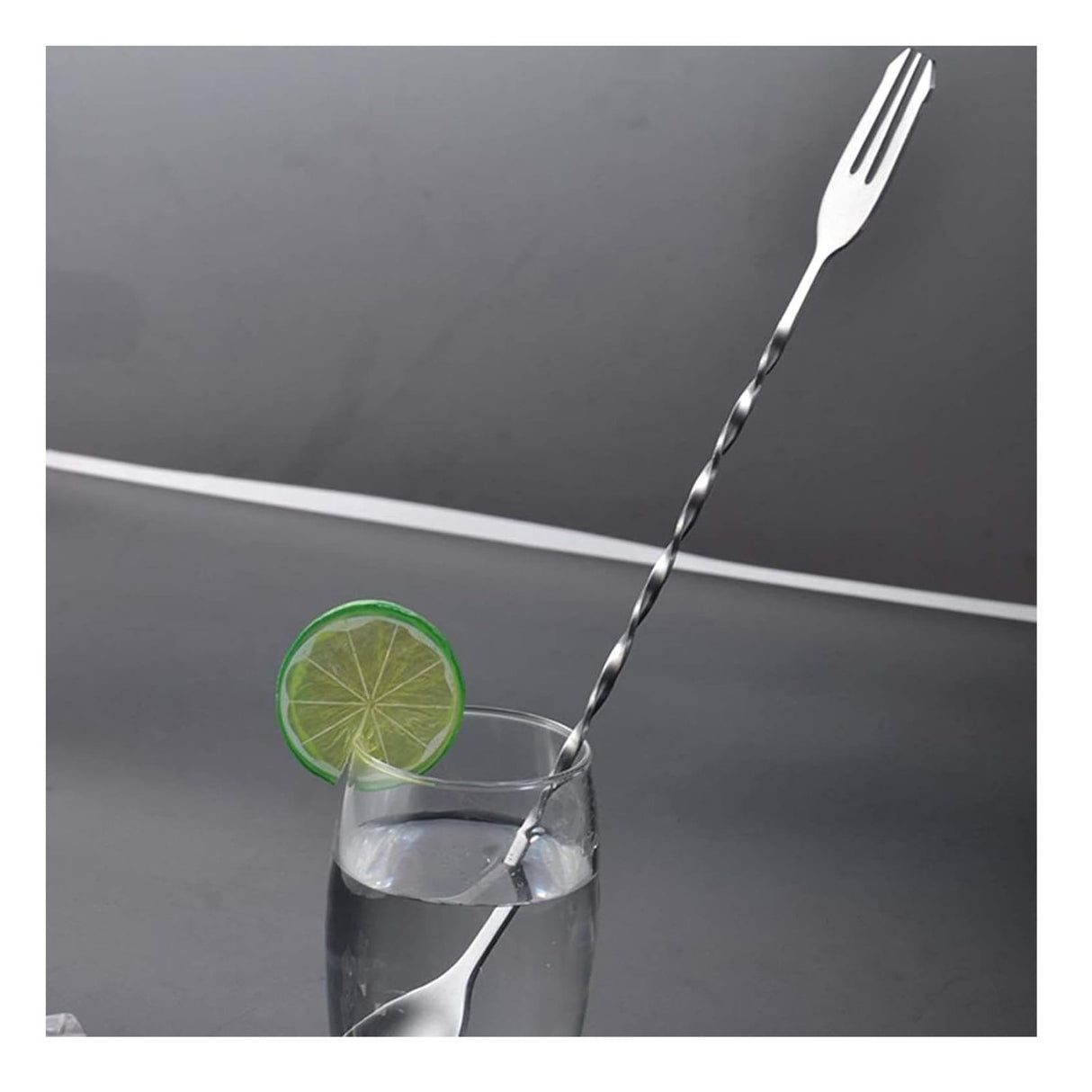 Cuchara Tenedor Coctelera En Acero Inoxidable De Lujo.