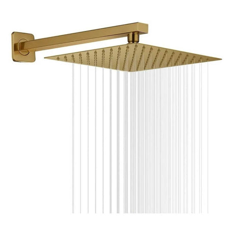 Regadera cuadrada oro brillante de 20 por 20 cm