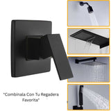 Grifería Ducha Monocontrol Negra Cuadrada Bronce Mate 12 x 12 cm | Mezclador Empotrado Universal 1/2"