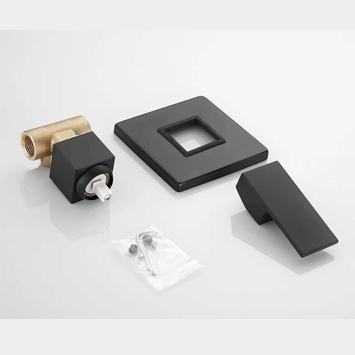Grifería Ducha Monocontrol Negra Cuadrada Bronce Mate 12 x 12 cm | Mezclador Empotrado Universal 1/2"