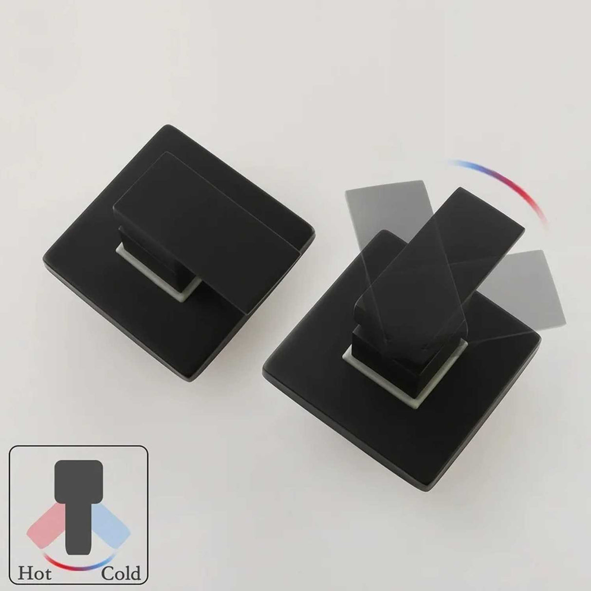 Grifería Ducha Monocontrol Negra Cuadrada Bronce Mate 12 x 12 cm | Mezclador Empotrado Universal 1/2"