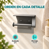Detalle comercial del portarollo gris