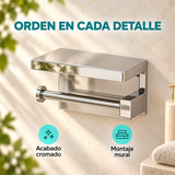 Detalle comercial del portarollo cromado