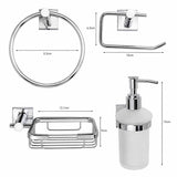 Set de Accesorios para Baño Cromado x4 Piezas