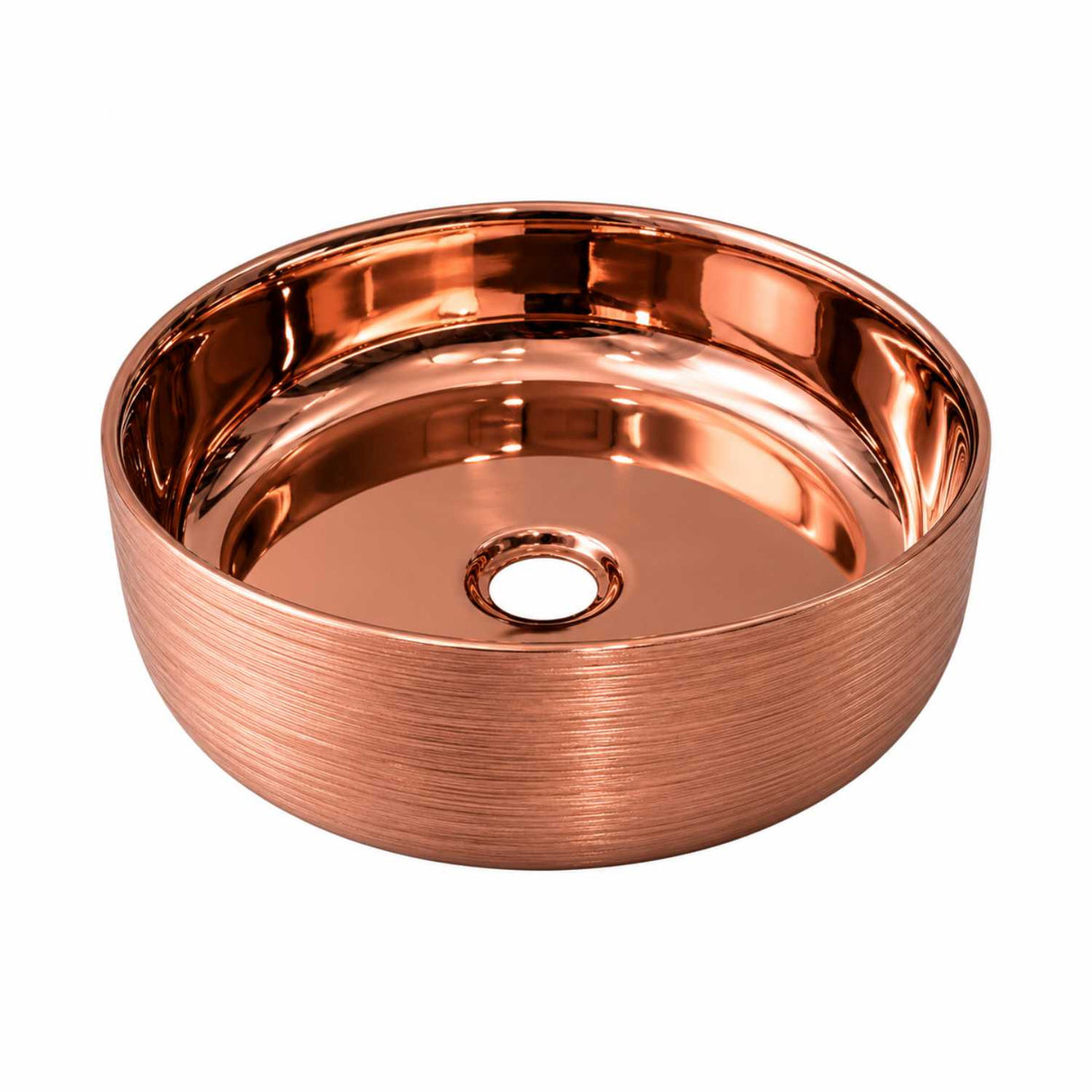 Lavamanos Redondo Oro Rosa de Sobreponer 36,5 × 36,5 × 12,5 cm