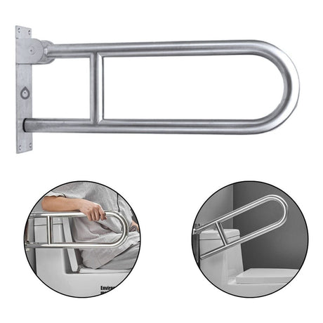 Juego Barras de Seguridad para Baño Acero Inoxidable Satinado 40 cm + Abatible 70 cm